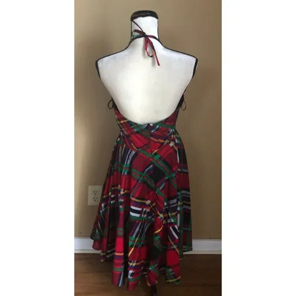 Trashy Diva Mad Plaid cotton Country Club Halter Dress - Picture 7 of 9